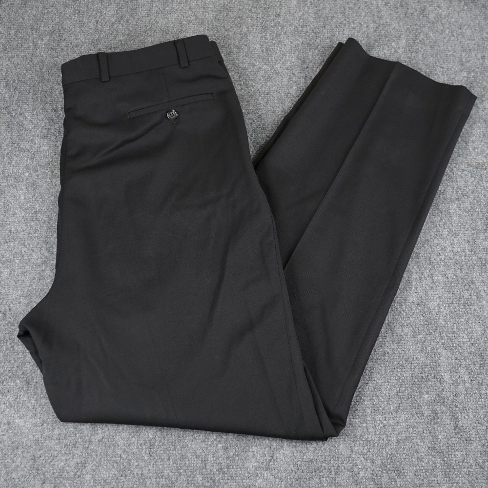 Lauren Ralph Lauren Dress Pants Mens 38x31 Black Total Comfort Flat‎ Front Wool